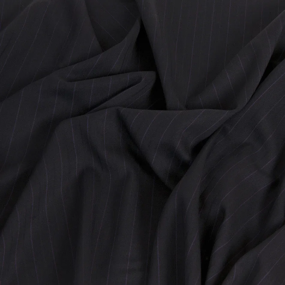 Navy Pinstripe Suiting Fabric 1476