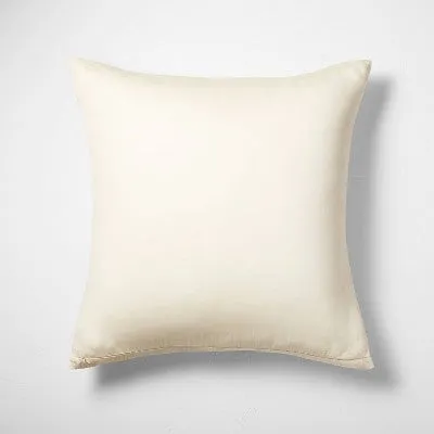 New - Euro Heavyweight Linen Blend Stripe Pillow Sham Natural - Casaluna