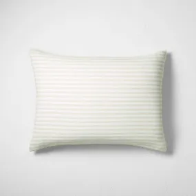 New - King Heavyweight Linen Blend Stripe Pillow Sham Natural - Casaluna