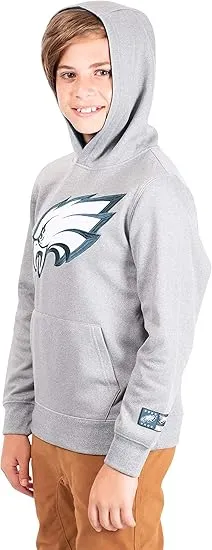 NFL Official Youth Super Soft Hoodie Sweatshirt Pullover - Warm Polyester Blend |Philadelphia Eagles