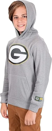 NFL Official Youth Super Soft Hoodie Sweatshirt Pullover - Warm Polyester Blend|Green Bay Packers