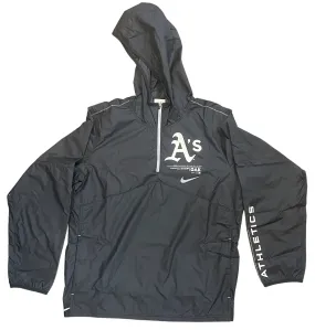 Nike Men's Oakland Athletics Night Game 1/4 Zip Jacket - Black