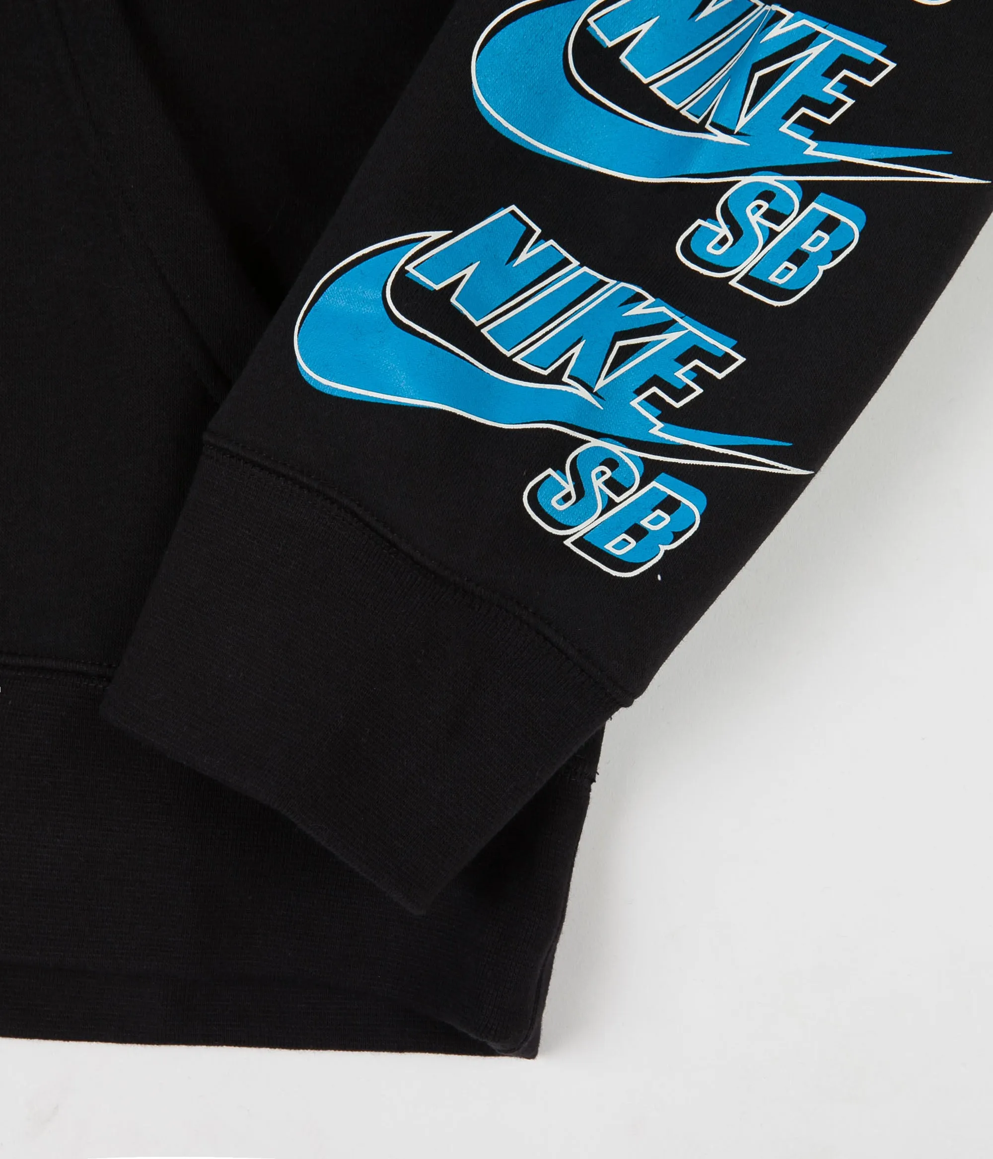 Nike SB Icon Triple Stack Pullover Hoodie - Black / Blue Stardust