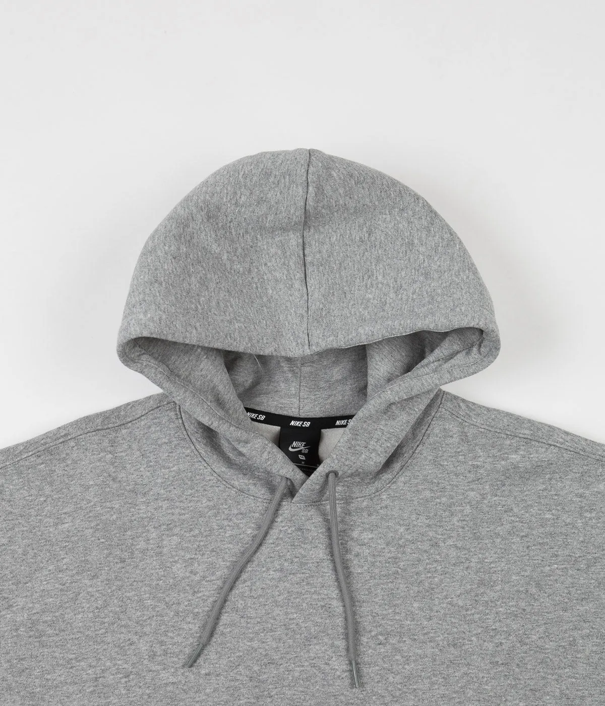 Nike SB Icon Triple Stack Pullover Hoodie - Dark Grey Heather / Bright Crimson