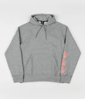 Nike SB Icon Triple Stack Pullover Hoodie - Dark Grey Heather / Bright Crimson