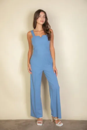 Notched neck cami jumpsuit for women