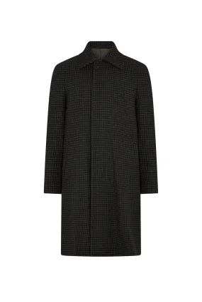 Olive/Midnight Houndstooth Raglan Sleeve Overcoat