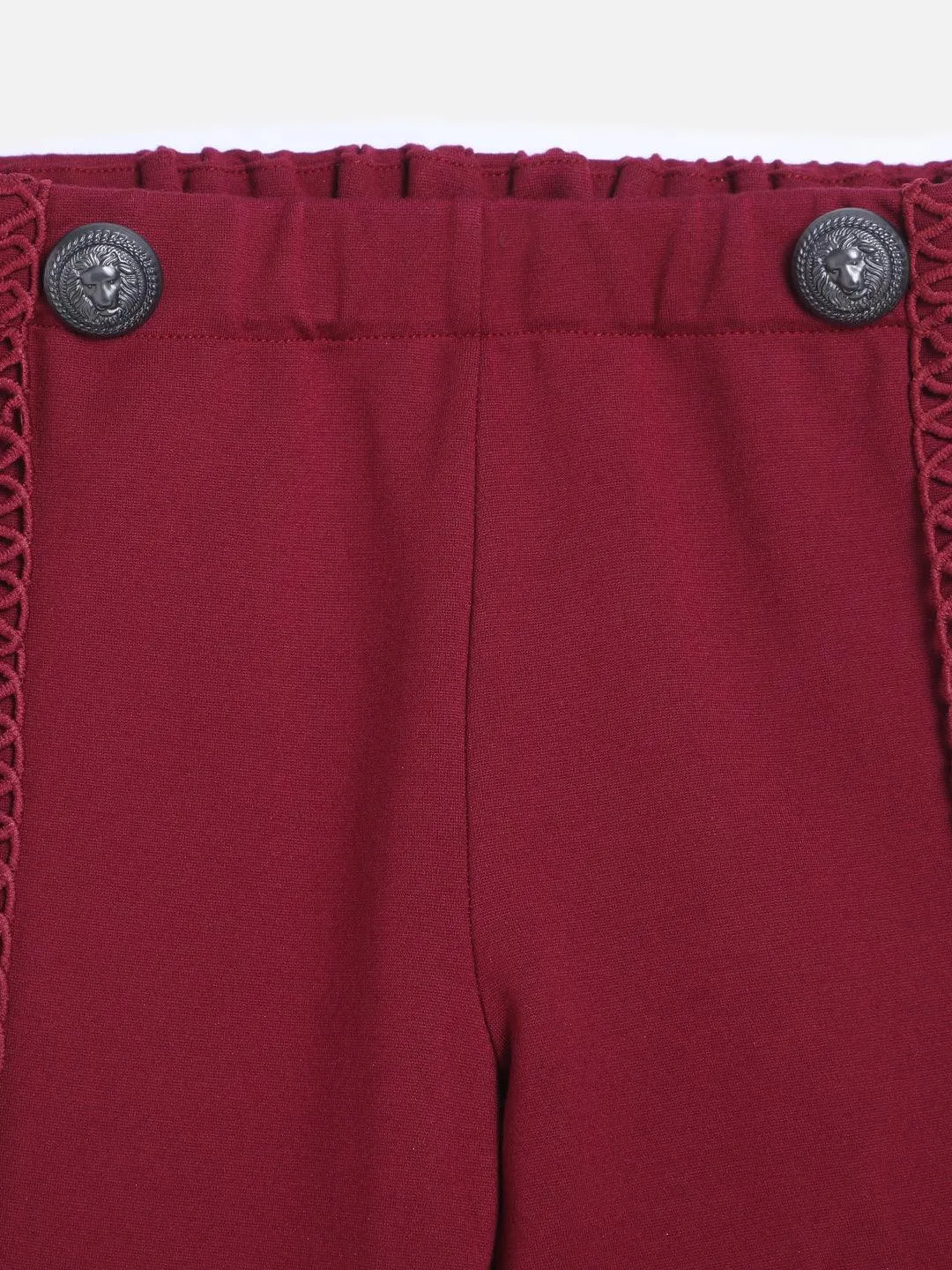 One Friday Burgundy Solid Legging