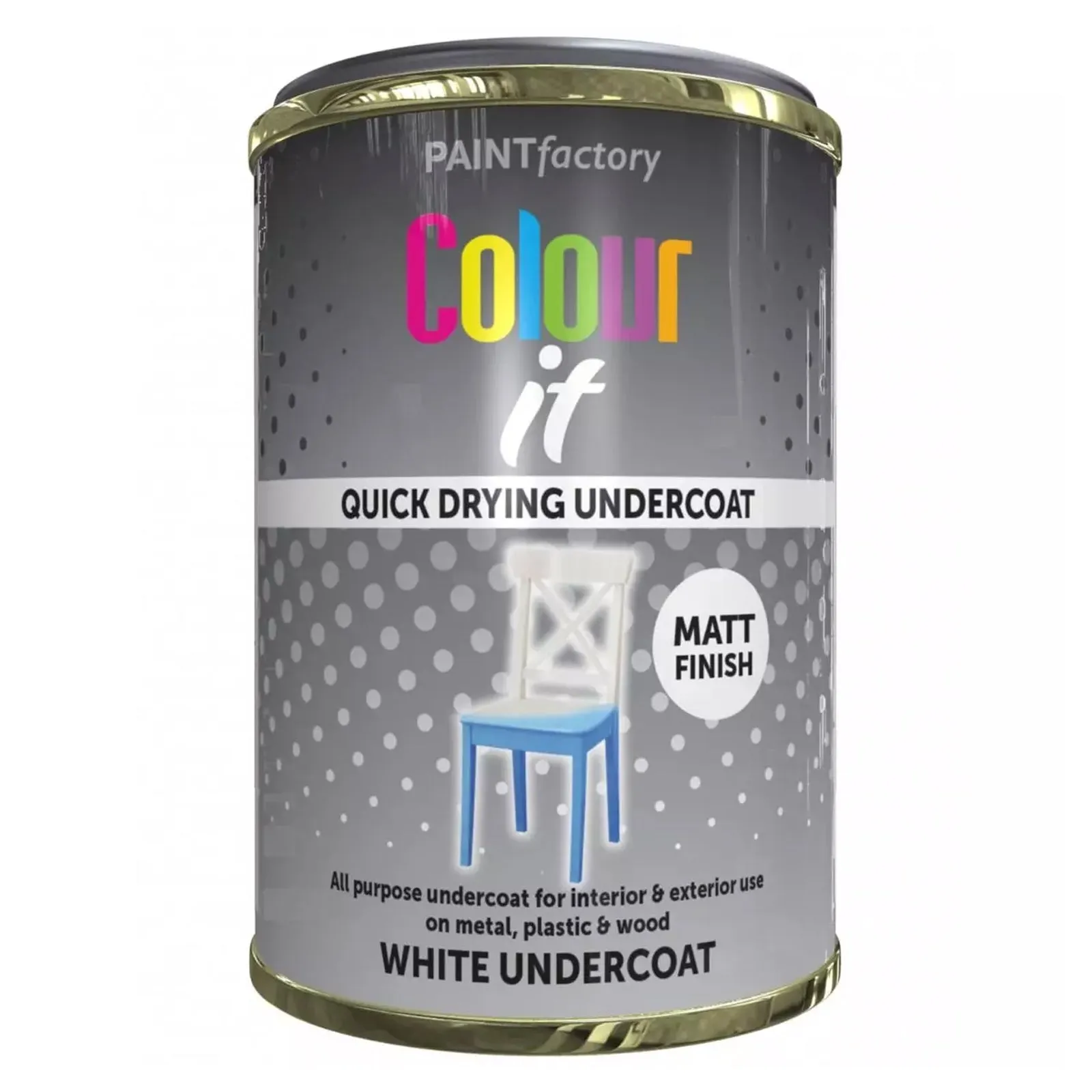 Paint Factory Quick Drying White Matt Undercoat Paint 300ml