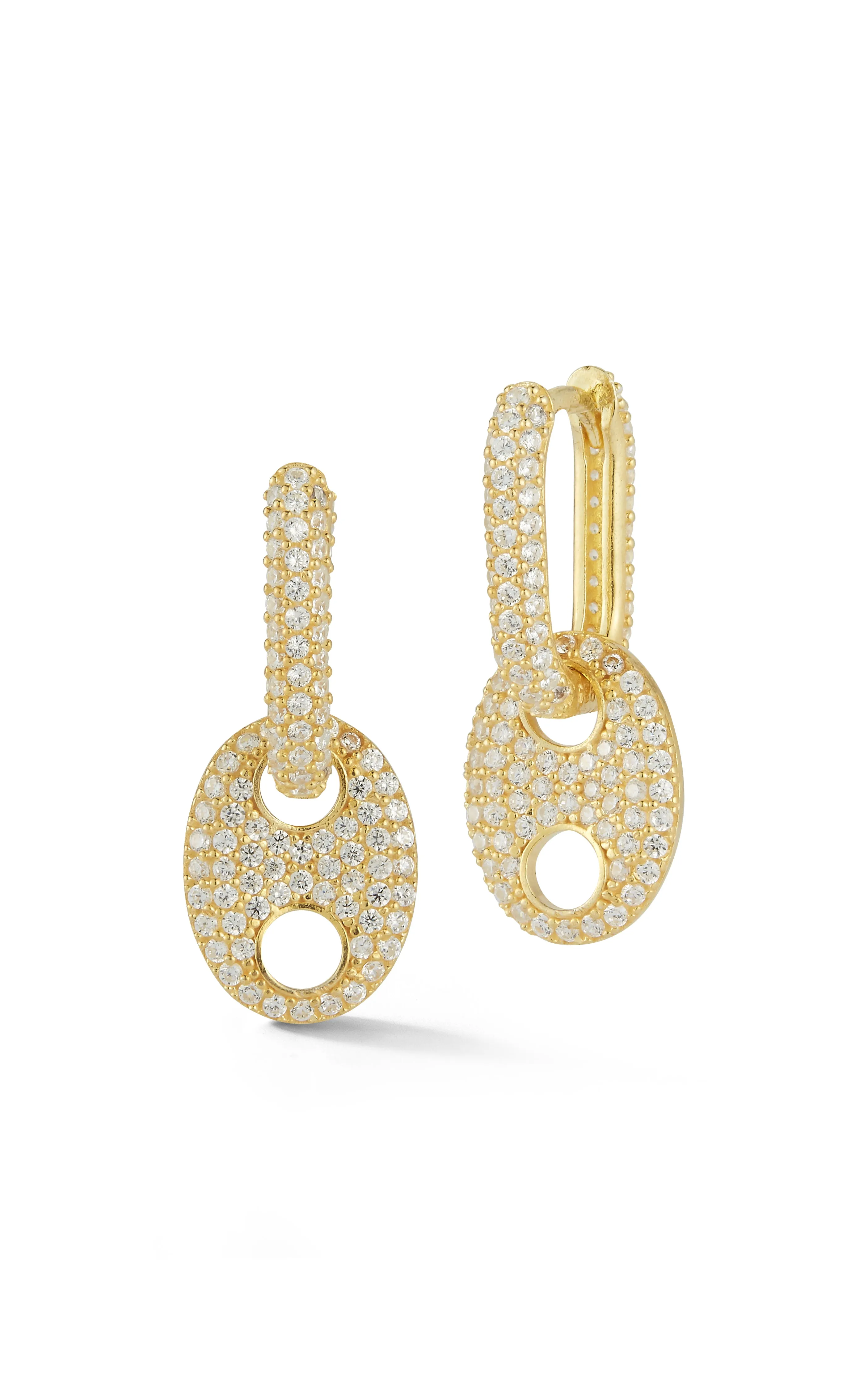 Pavé Link Huggie Earring