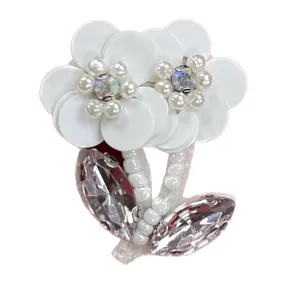 Pearl and Crystal Blossom Brooch