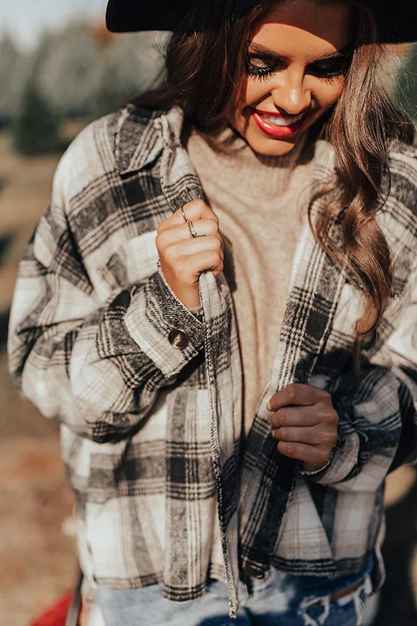 Peppermint Crush Flannel Top In Black