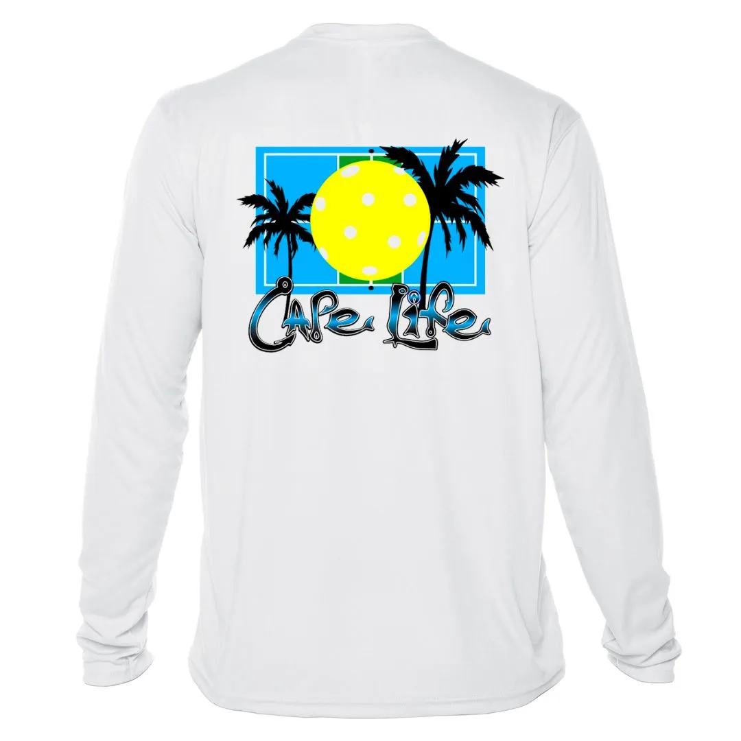 Pickleball Sun Shirt - Yellow and Blue Graphic UPF50 Shirt