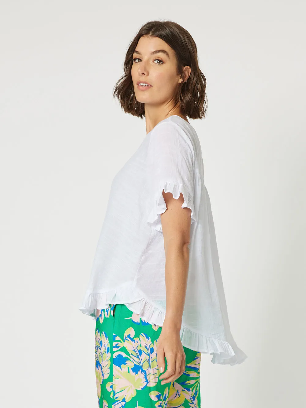 Portofino Short Sleeve Top - White