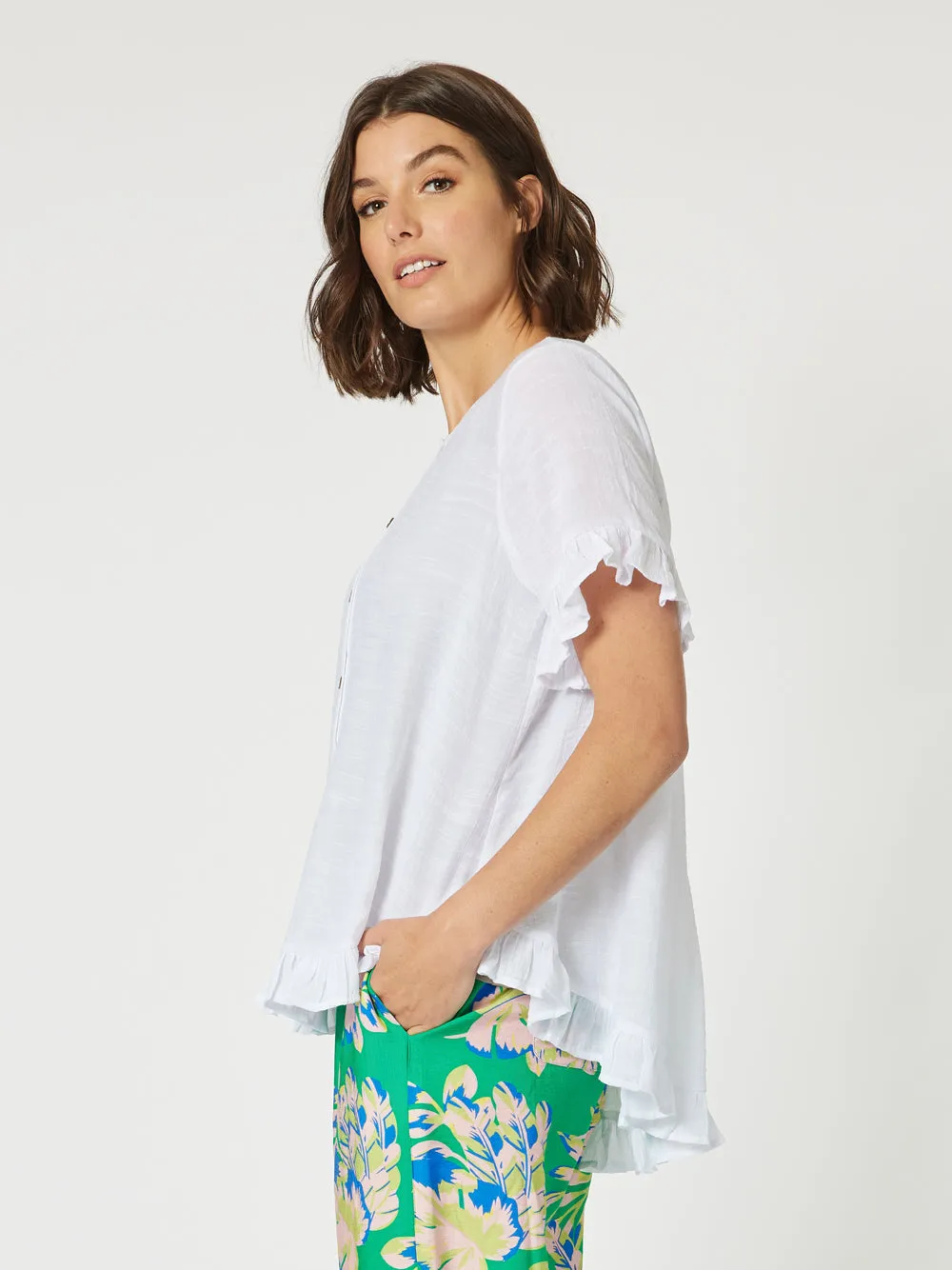 Portofino Short Sleeve Top - White