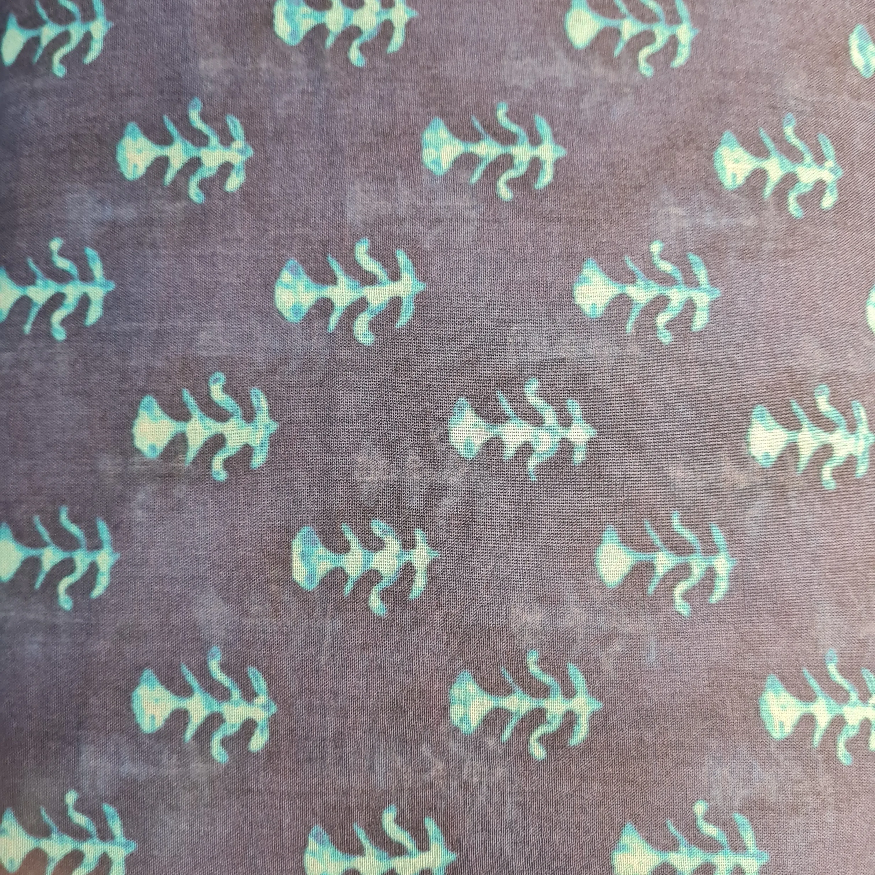 Premium Blue Indigo Handblock Print Mulmul Fabric