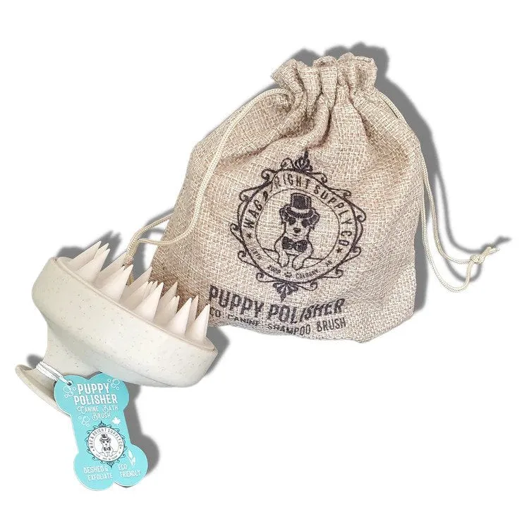 Puppy Polisher - Eco Wheat Straw & Silicone Dog Shampoo Brush