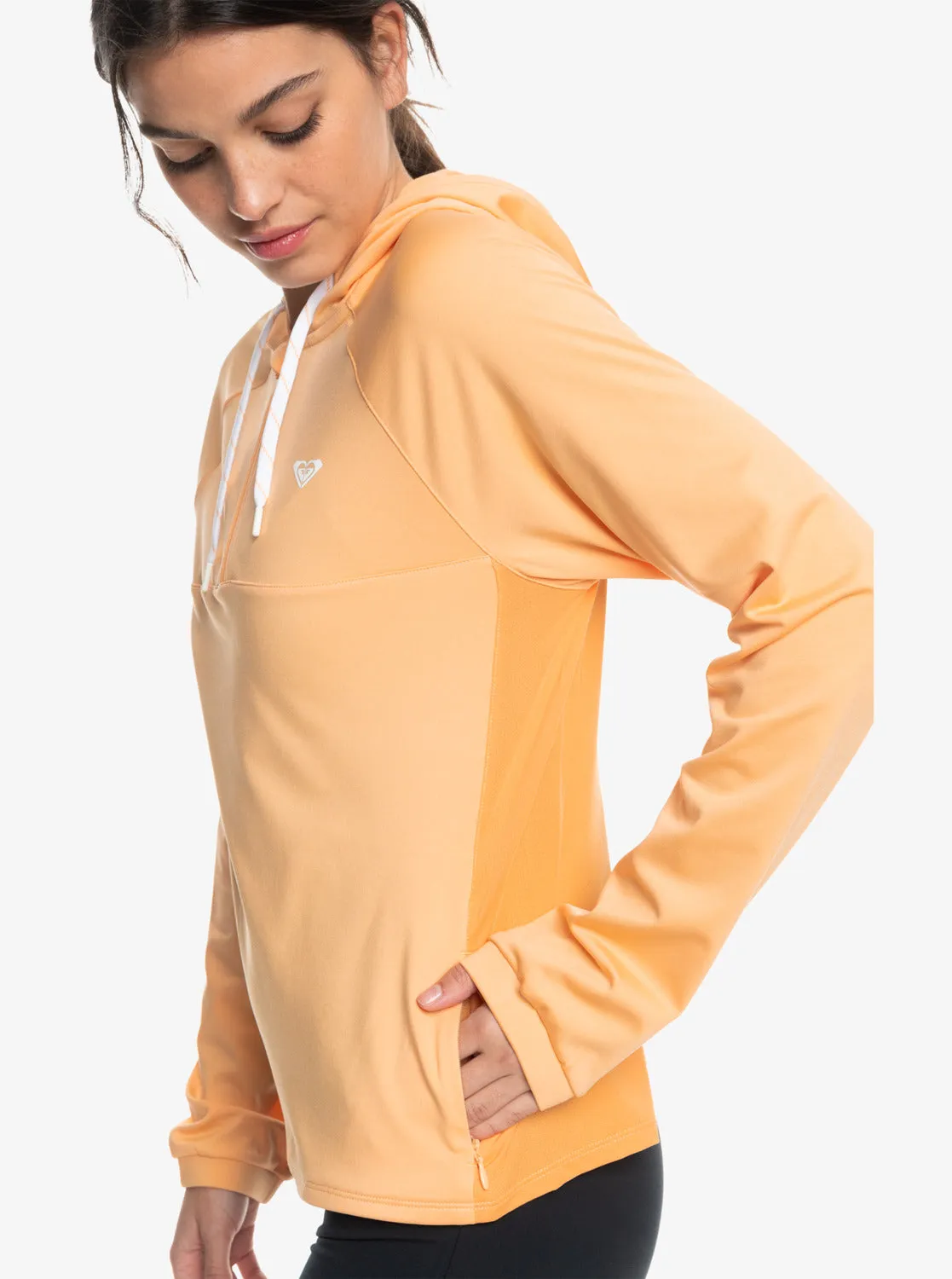 Pure Pursuit Mesh Hooded Top - Peach Fuzz