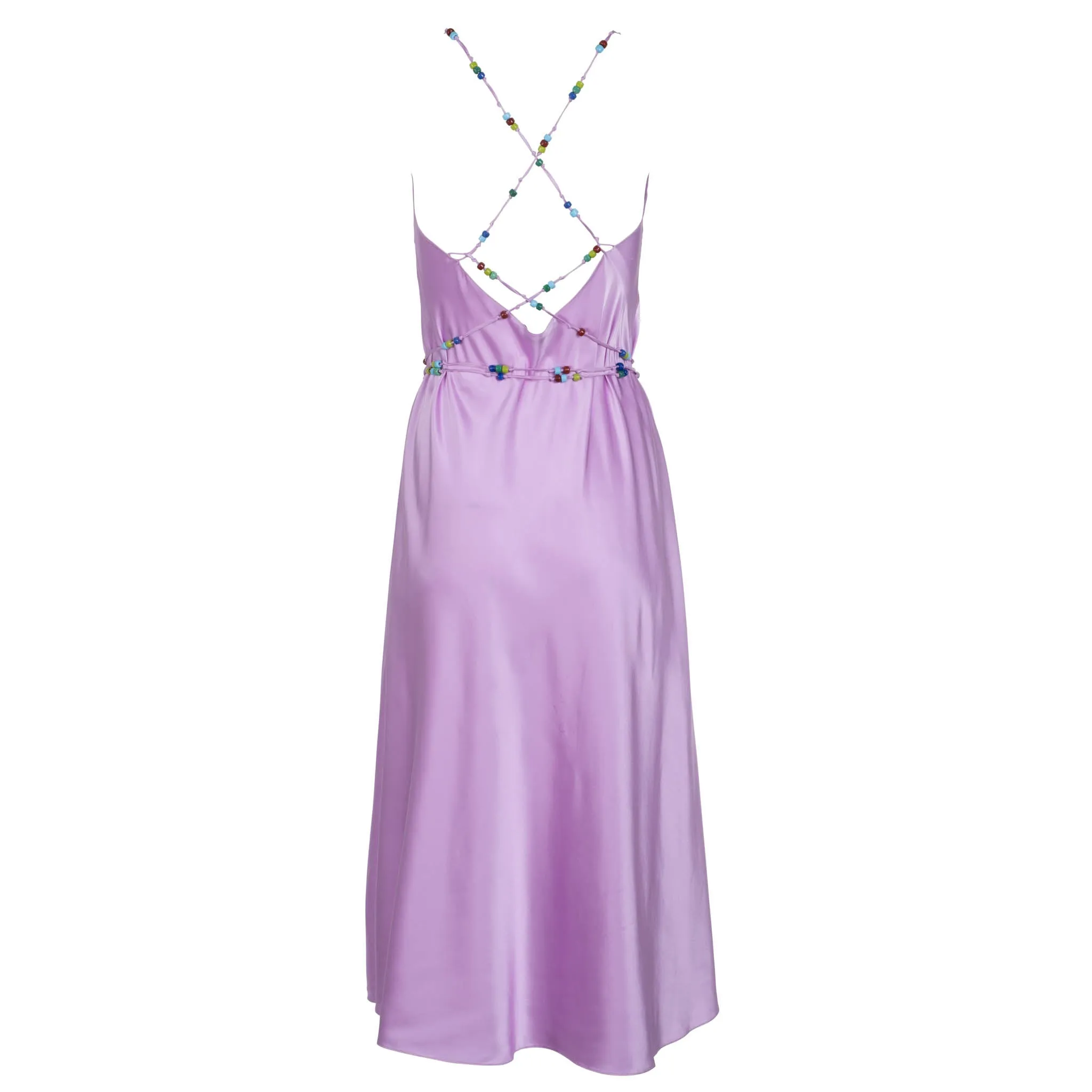 Purple Haze Beaded Strap Midi Slip Dress