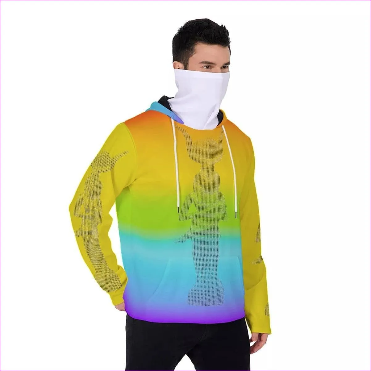 Rainbow Isis Men's Pullover Hoodie With Mask