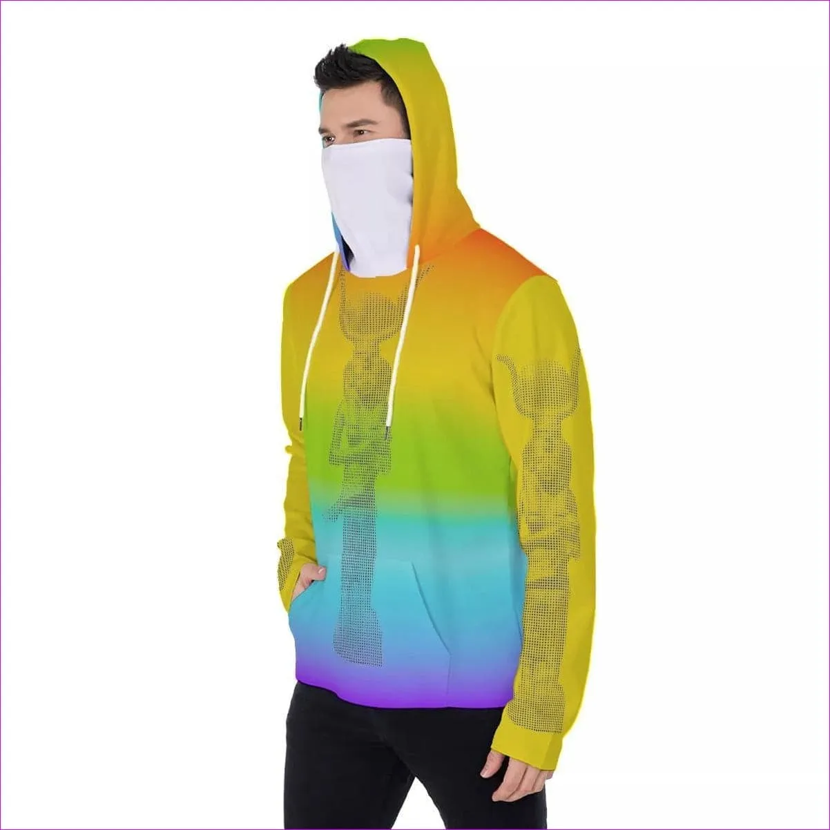 Rainbow Isis Men's Pullover Hoodie With Mask