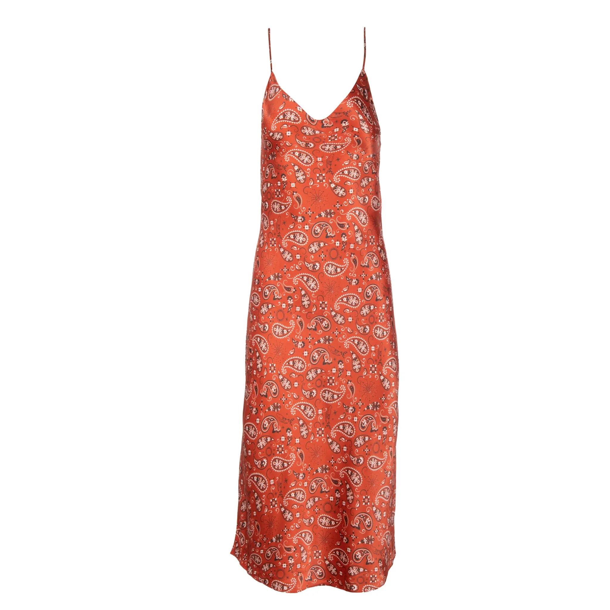 Red Bandana Midi Slip Dress