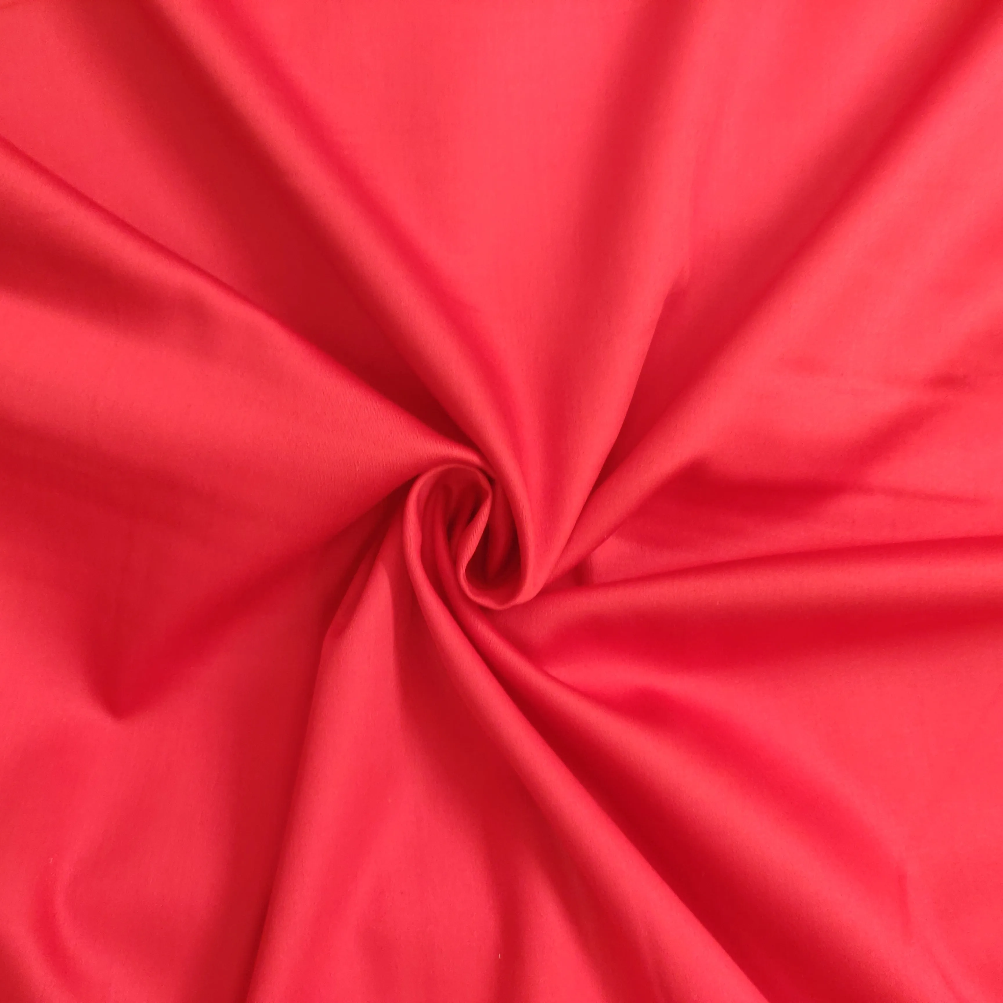 Red Solid Cotton Satin Fabric