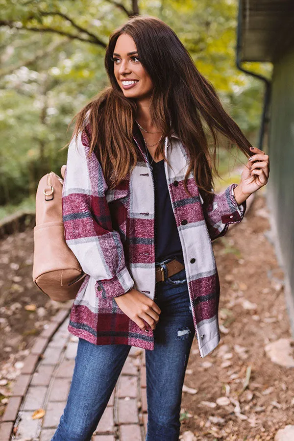 Redwoods Adventure Plaid Jacket In Wine