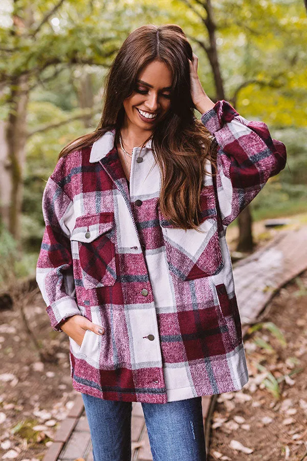 Redwoods Adventure Plaid Jacket In Wine