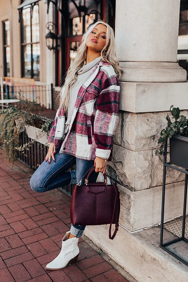 Redwoods Adventure Plaid Jacket In Wine