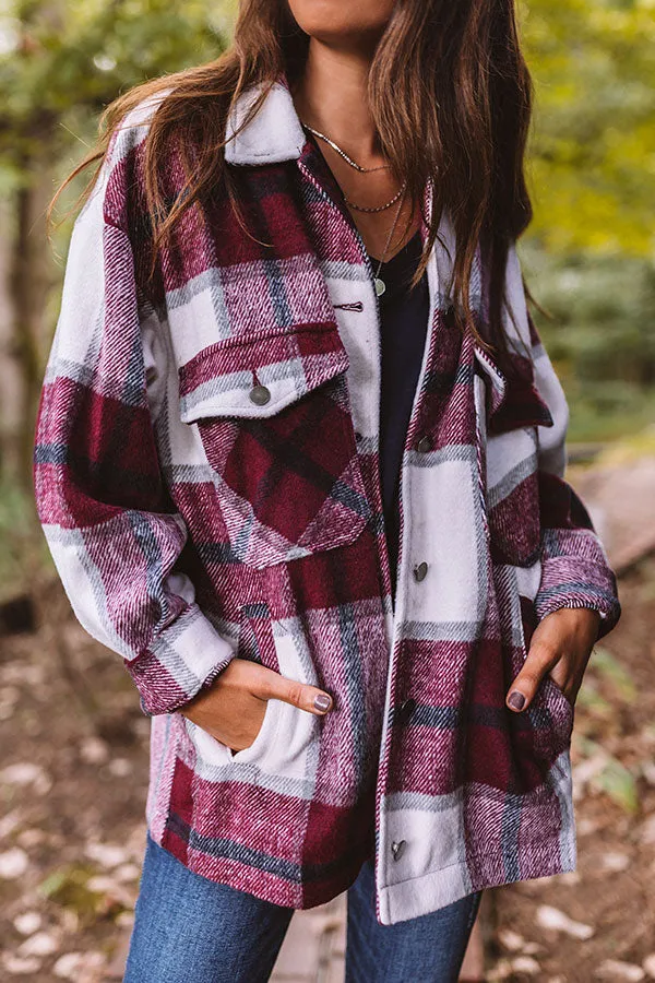 Redwoods Adventure Plaid Jacket In Wine