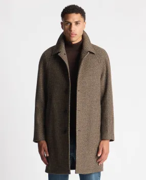 Relaxed Fit Houndstooth Overcoat