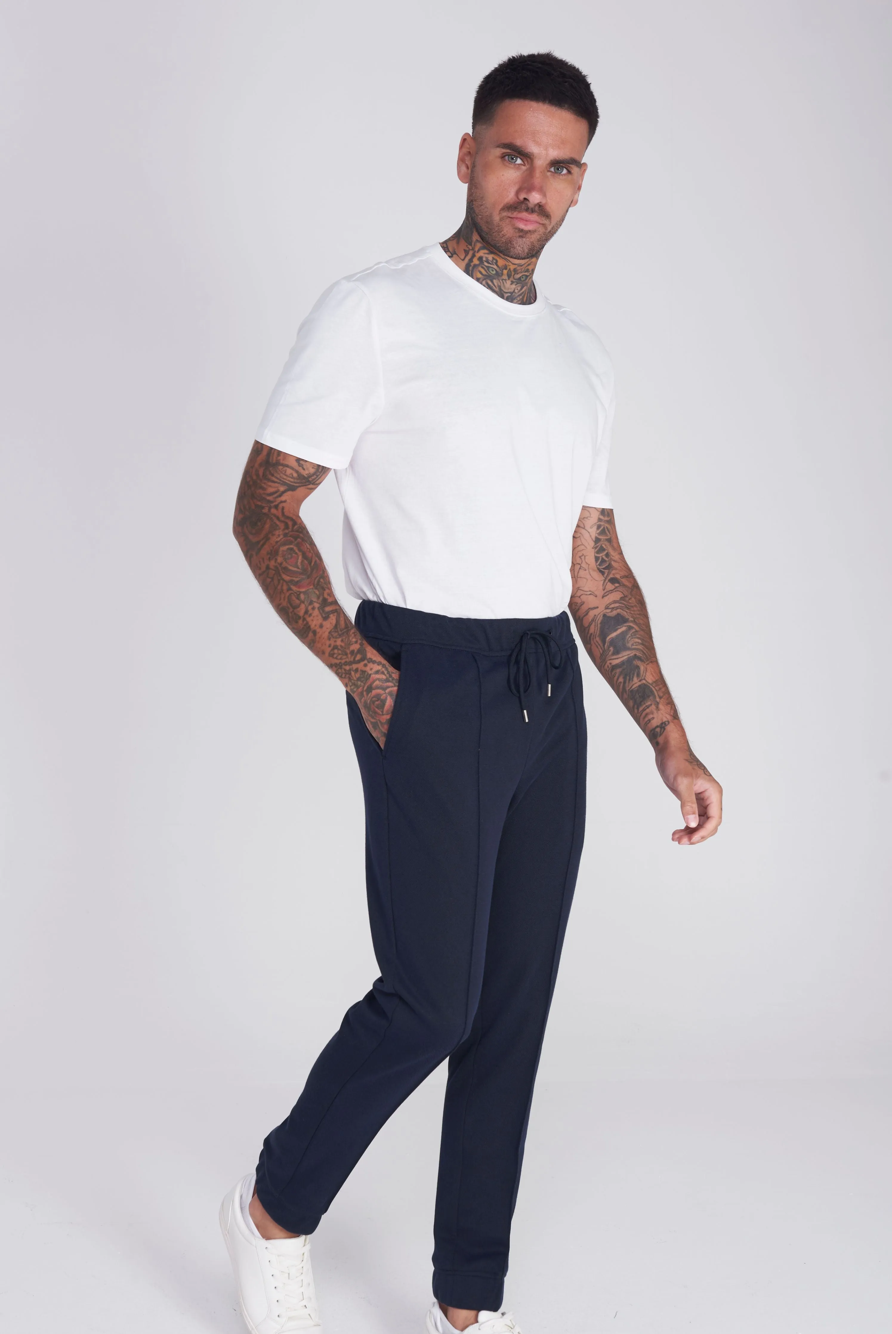 Rimini Cotton Trouser in Navy