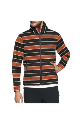 Rust Colored Striped Unisex Windbreaker