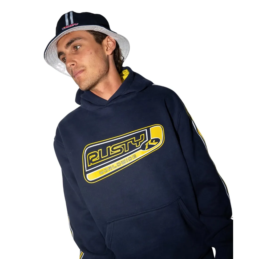 Rusty Boys Roadhouse Taped Hooded Fleece - Navy