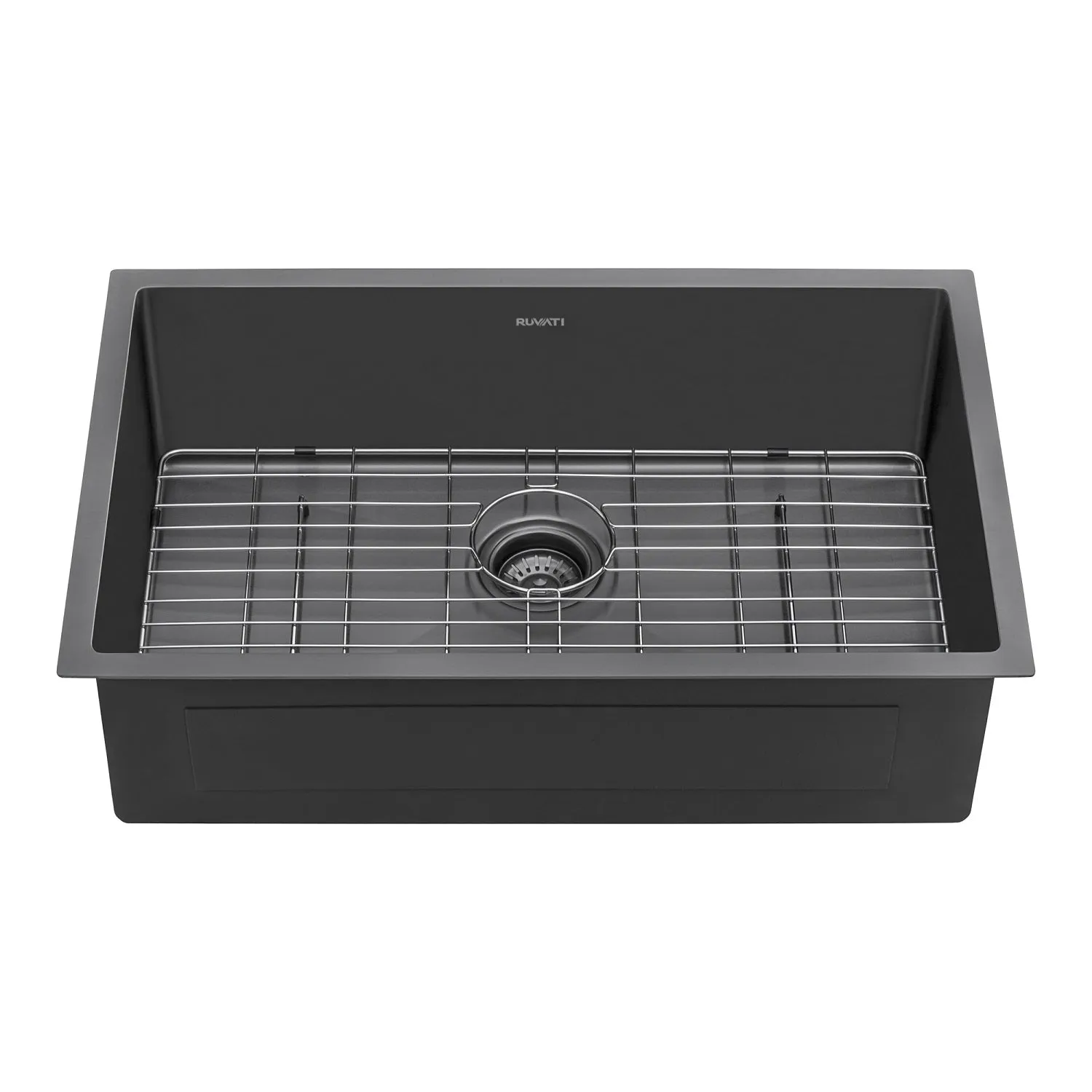 Ruvati 30-inch Undermount Gunmetal Black Stainless Steel Kitchen Sink 16 Gauge Single Bowl – RVH6300BL