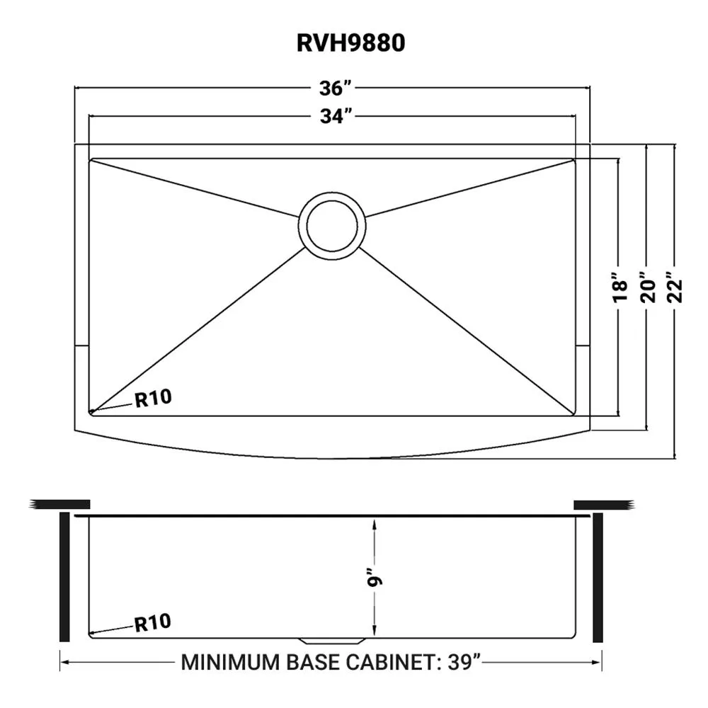 Ruvati Brass Tone 36-inch Apron-Front Matte Gold Stainless Steel Farmhouse Kitchen Sink – Single Bowl – RVH9880GG