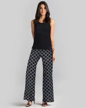 Salina Flare Leg Pant in Black and White Terrace Tiles