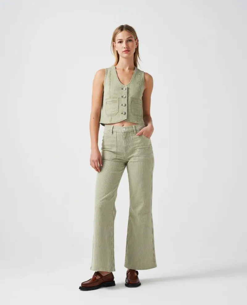 Seventy and Mochi Queenie Khaki Stripe Jeans