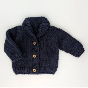 Shawl Collar Indigo Cardigan Sweater for Baby & Toddler