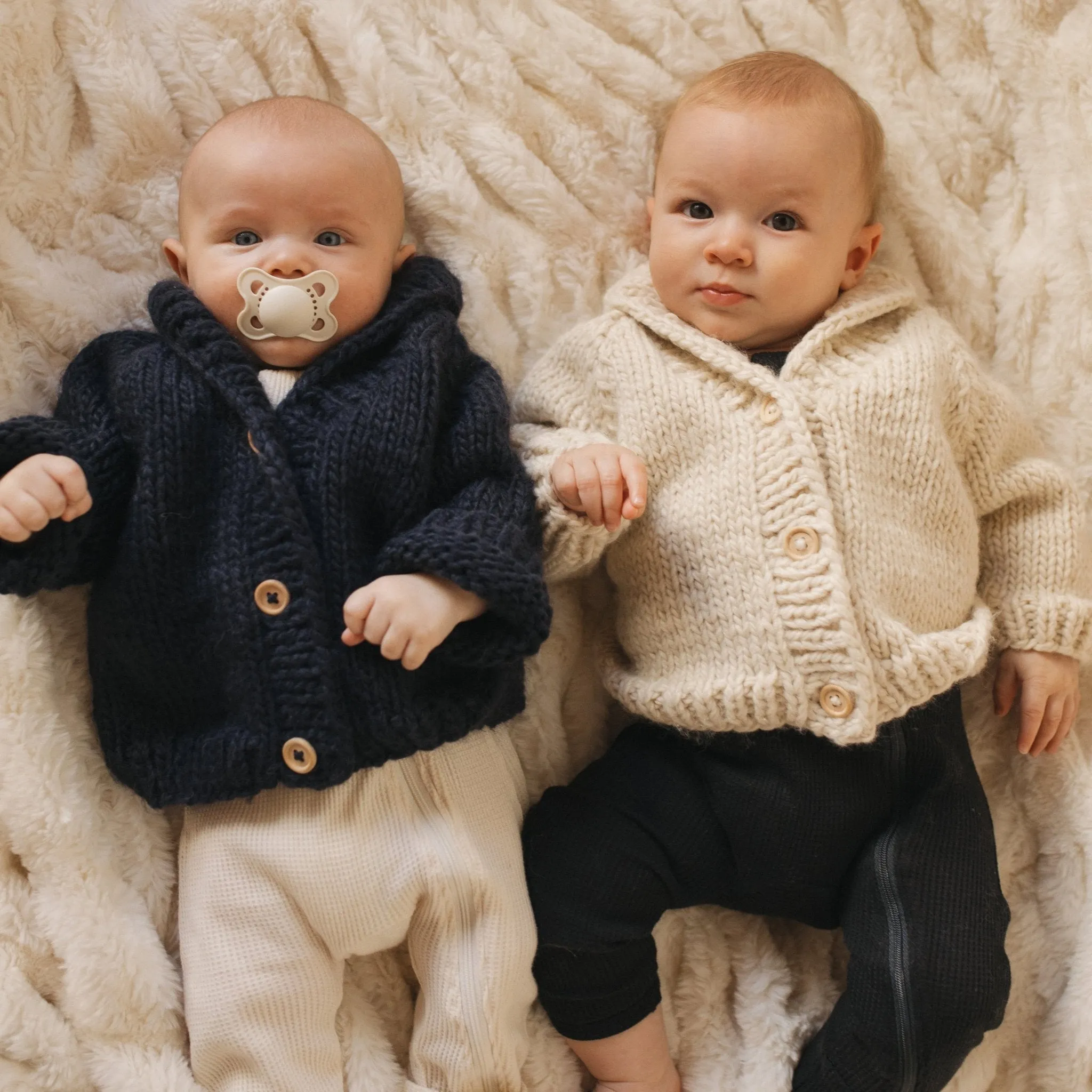 Shawl Collar Natural Cardigan Sweater for Baby & Toddler