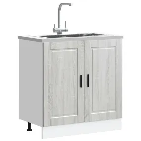 Sink Base Cabinet "Porto" Grey Sonoma 80x46x81.5 cm Engineered Wood