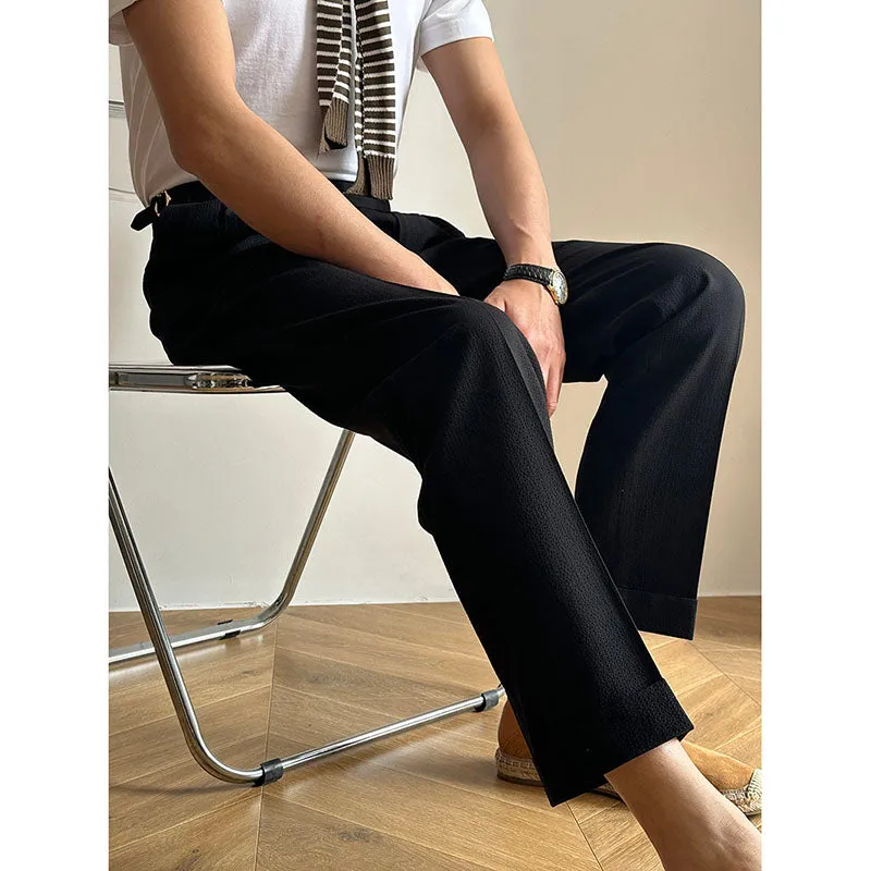 Solid Color Business Casual Slim Trousers