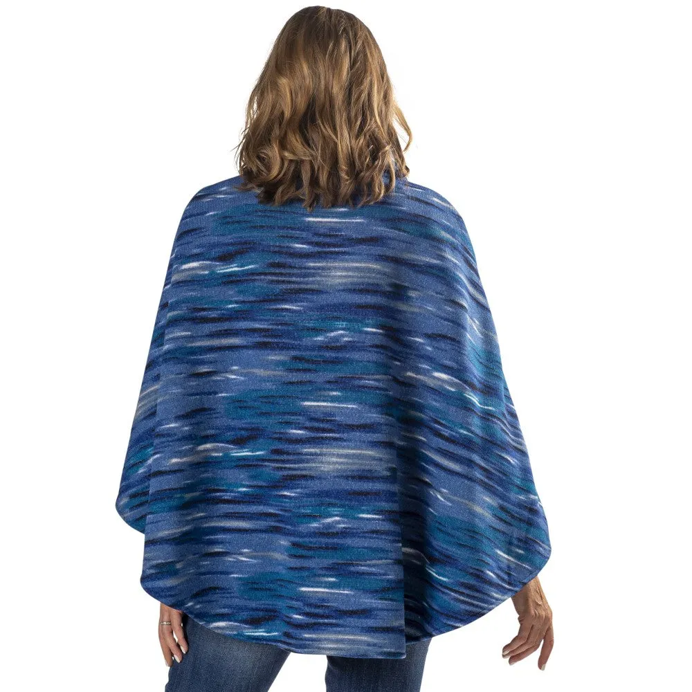 Space Dye Sweater Knit Fleece Full Zip Cape