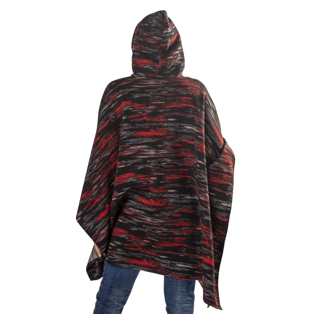 Space Dye Sweater Knit Fleece Poncho