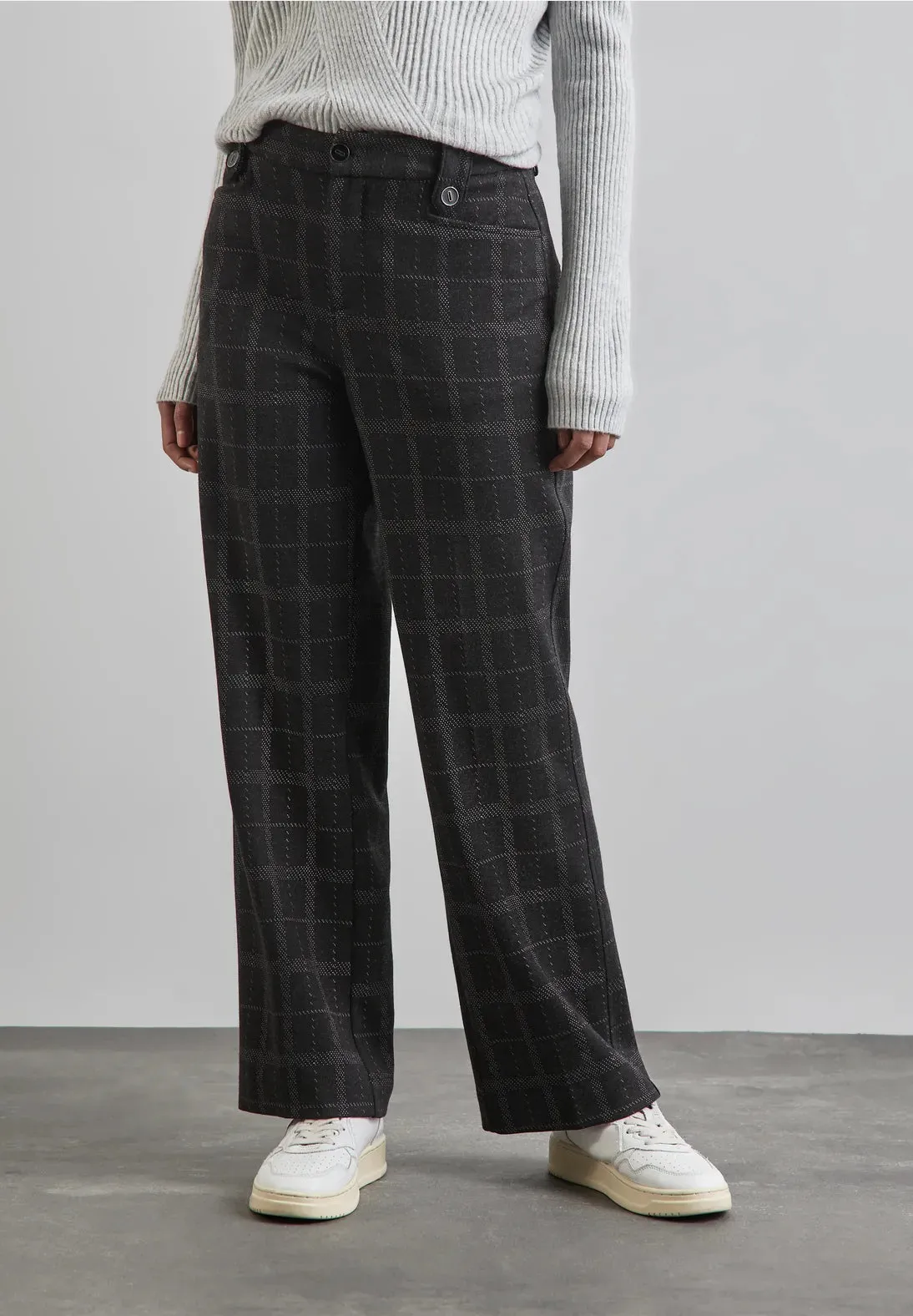 Street One High waist check trousers 30" leg 378388