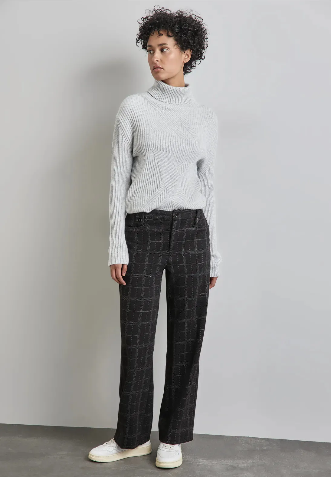 Street One High waist check trousers 30" leg 378388