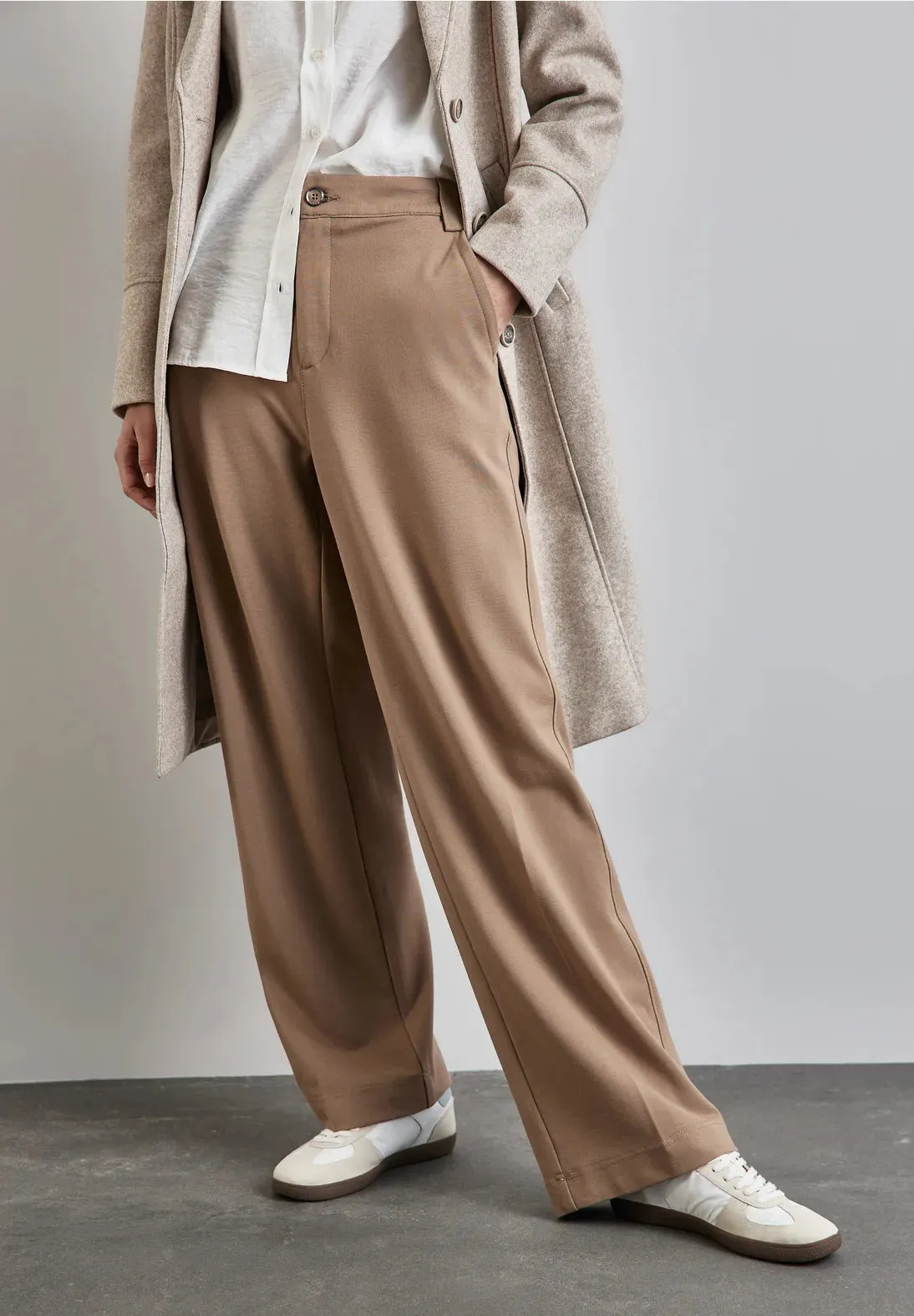 Street One Ponte 30" Straight leg trousers in Mocha or Navy 371897