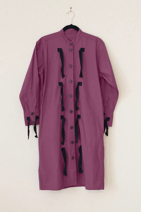 Taree Dress - Raspberry with Black Ties