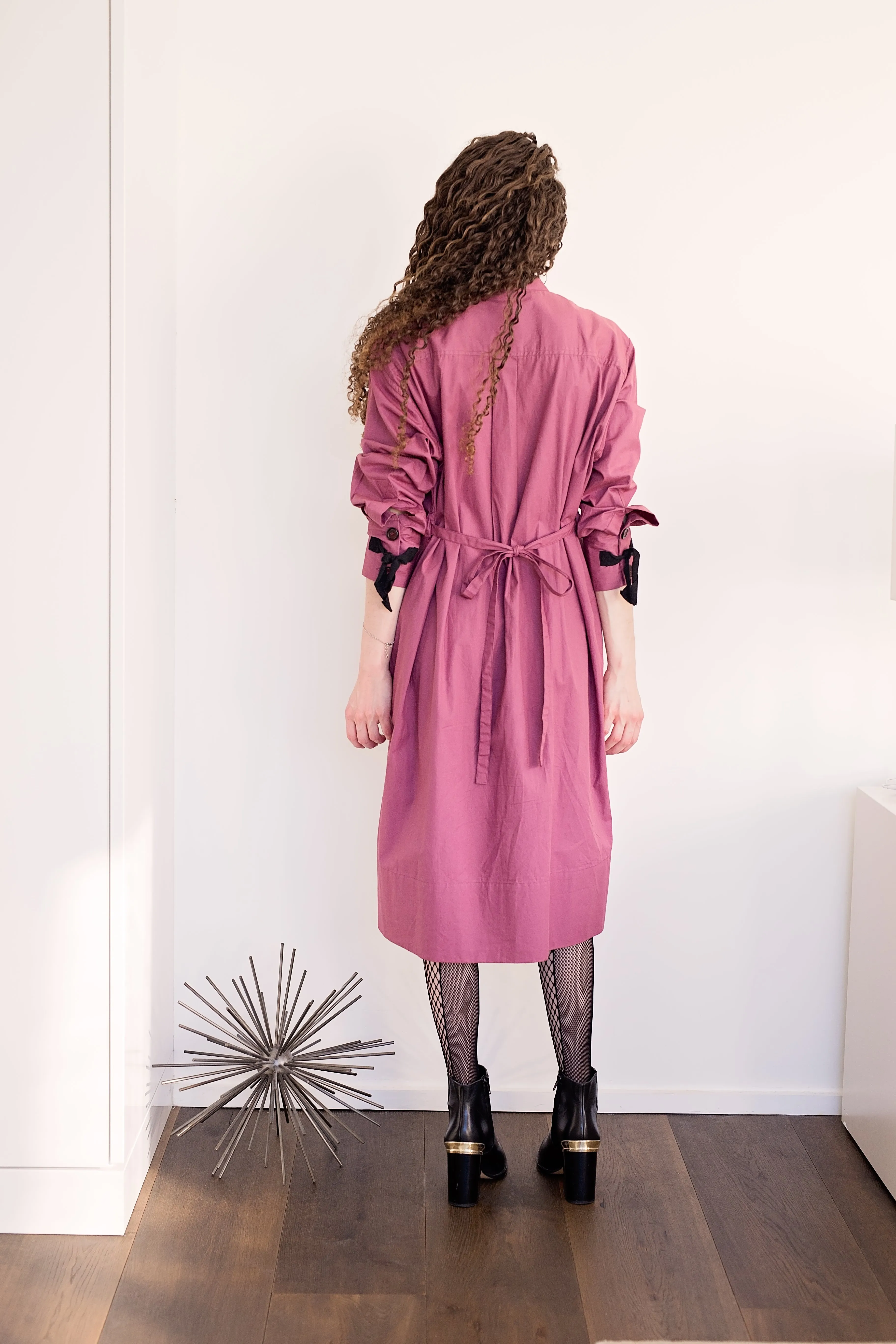 Taree Dress - Raspberry with Black Ties